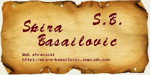 Spira Basailović vizit kartica